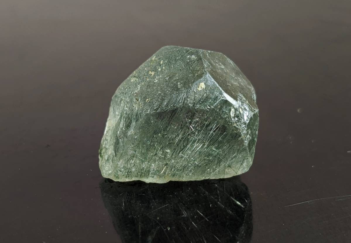 ARSAA GEMS AND MINERALSGreen Apatite with basolite inclusion transparent  crystal from Mohmand Agency KPK Pakistan, weight 16.3 grams - Premium  from ARSAA GEMS AND MINERALS - Just $20.00! Shop now at ARSAA GEMS AND MINERALS