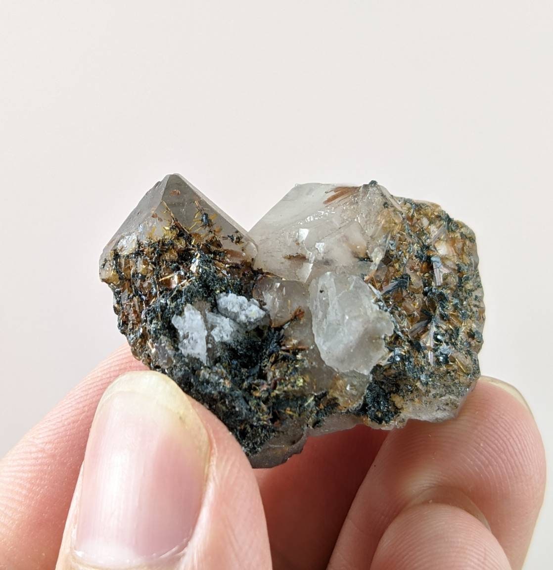 ARSAA GEMS AND MINERALSNatural fine quality beautiful 20.5 grams cegenite var Rutile inclusion with smokey quartz crystals specimen from Pakistan - Premium  from ARSAA GEMS AND MINERALS - Just $30.00! Shop now at ARSAA GEMS AND MINERALS