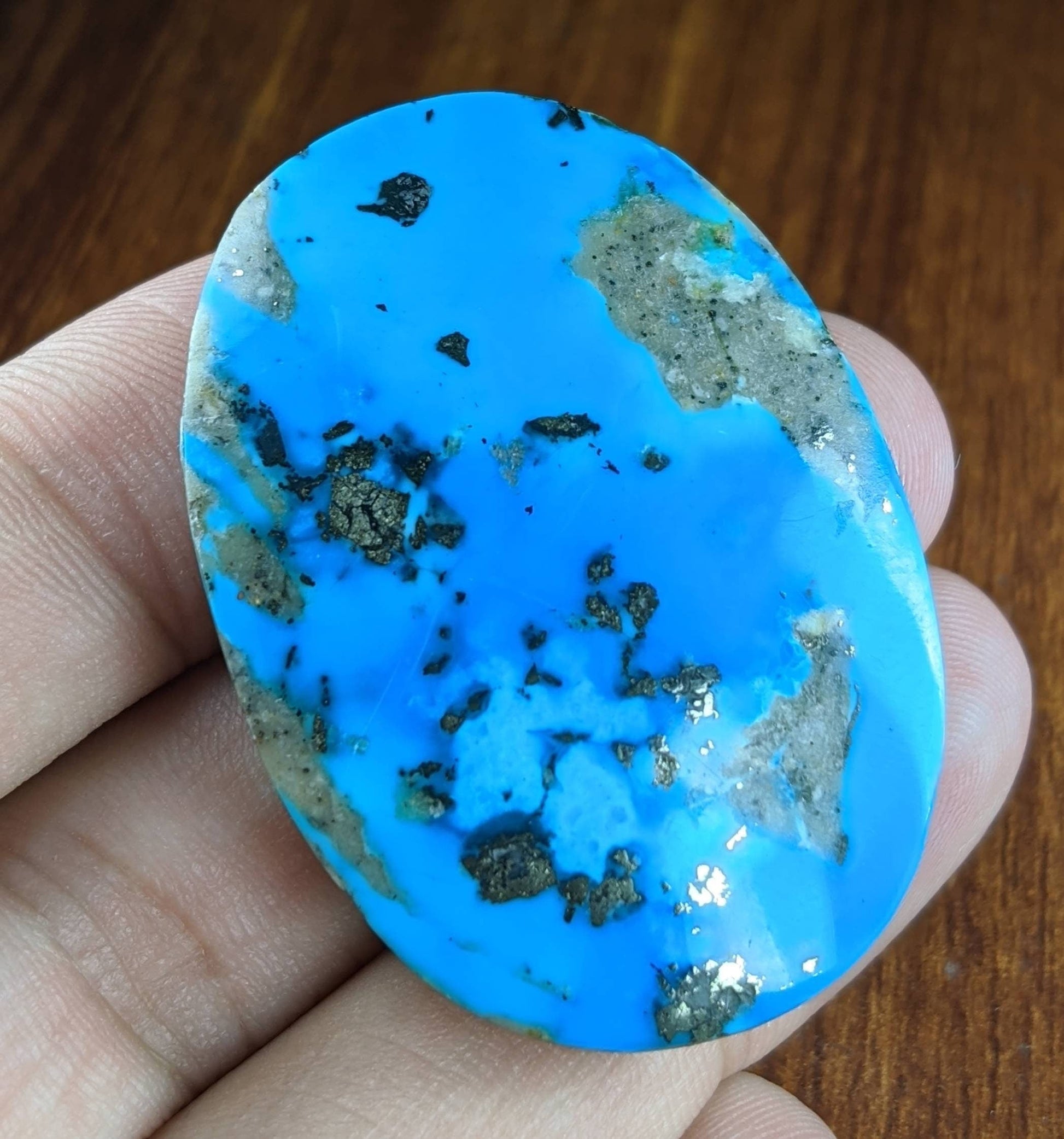 ARSAA GEMS AND MINERALSTop Quality natural 118 carats Stabilized turquoise cabochon with pyrite - Premium  from ARSAA GEMS AND MINERALS - Just $45.00! Shop now at ARSAA GEMS AND MINERALS