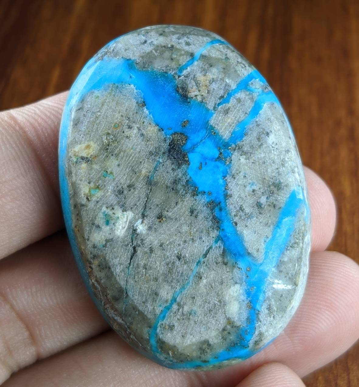 ARSAA GEMS AND MINERALSTop Quality natural 118 carats Stabilized turquoise cabochon with pyrite - Premium  from ARSAA GEMS AND MINERALS - Just $45.00! Shop now at ARSAA GEMS AND MINERALS