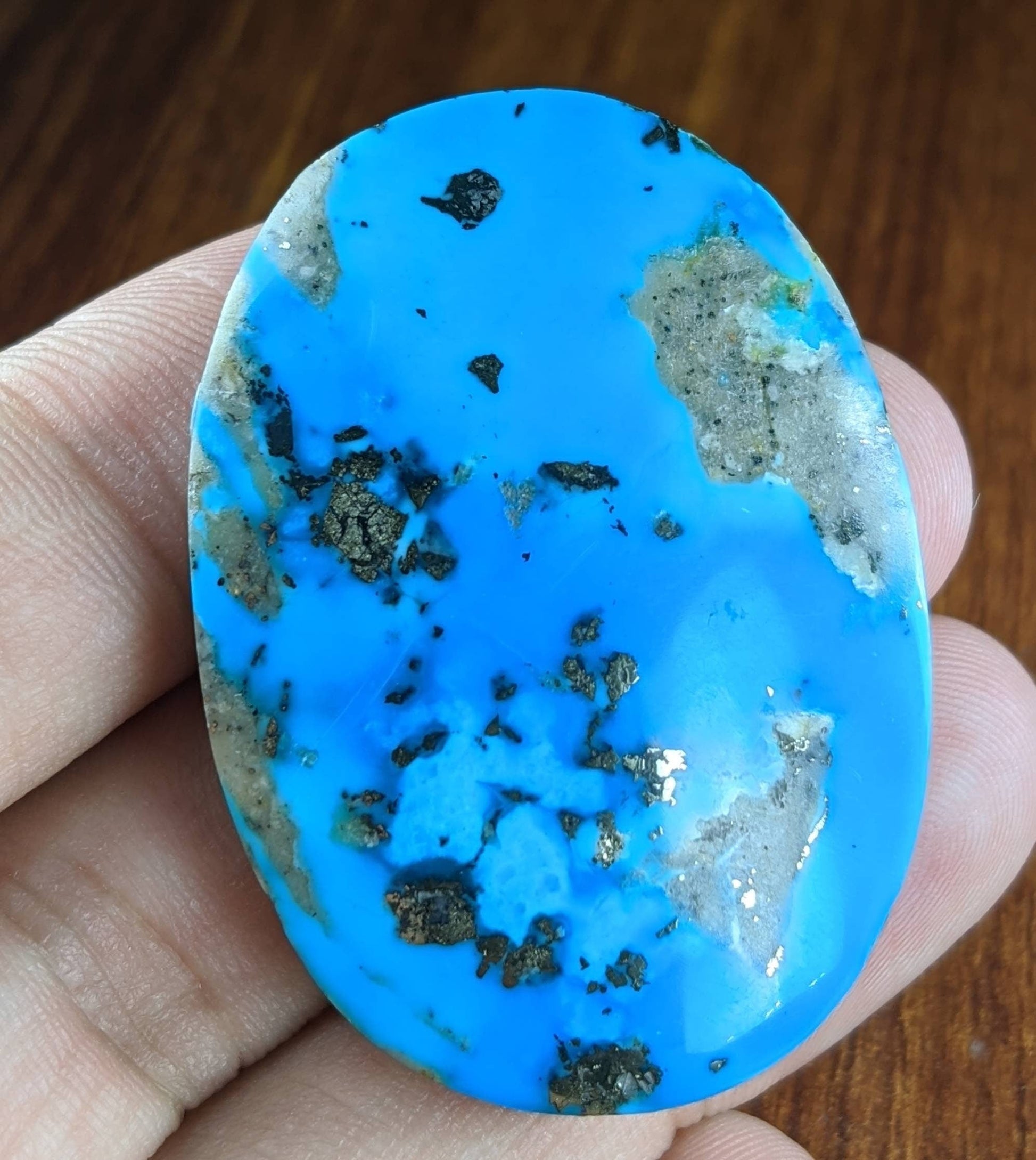 ARSAA GEMS AND MINERALSTop Quality natural 118 carats Stabilized turquoise cabochon with pyrite - Premium  from ARSAA GEMS AND MINERALS - Just $45.00! Shop now at ARSAA GEMS AND MINERALS