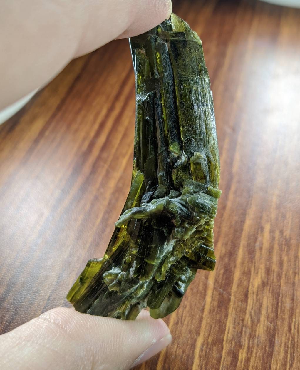 ARSAA GEMS AND MINERALSNatural clear aesthetic 23 gram Beautiful translucent pleochroic bended epidote crystal from KP Pakistan - Premium  from ARSAA GEMS AND MINERALS - Just $35.00! Shop now at ARSAA GEMS AND MINERALS