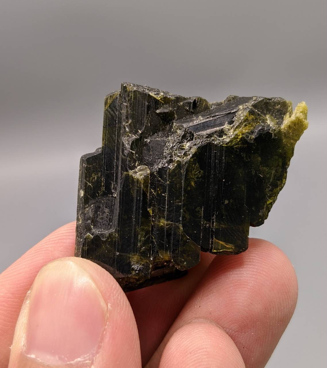 ARSAA GEMS AND MINERALSNatural aesthetic 15.8 gram Beautiful green epidote crystal from KP Pakistan - Premium  from ARSAA GEMS AND MINERALS - Just $25.00! Shop now at ARSAA GEMS AND MINERALS