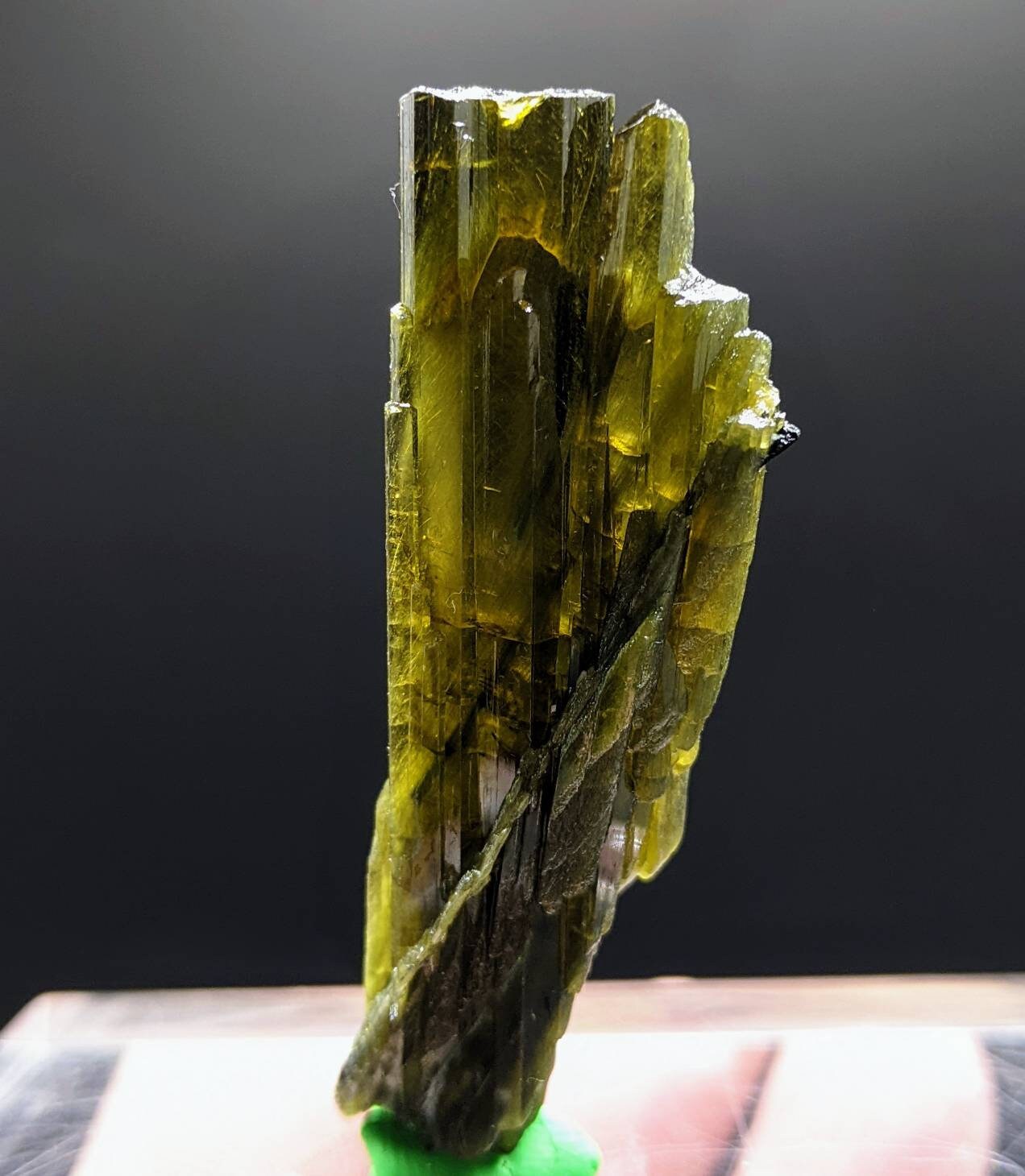 ARSAA GEMS AND MINERALSNatural aesthetic 9.7 grams Beautiful vertical green epidote crystal from KP Pakistan - Premium  from ARSAA GEMS AND MINERALS - Just $25.00! Shop now at ARSAA GEMS AND MINERALS