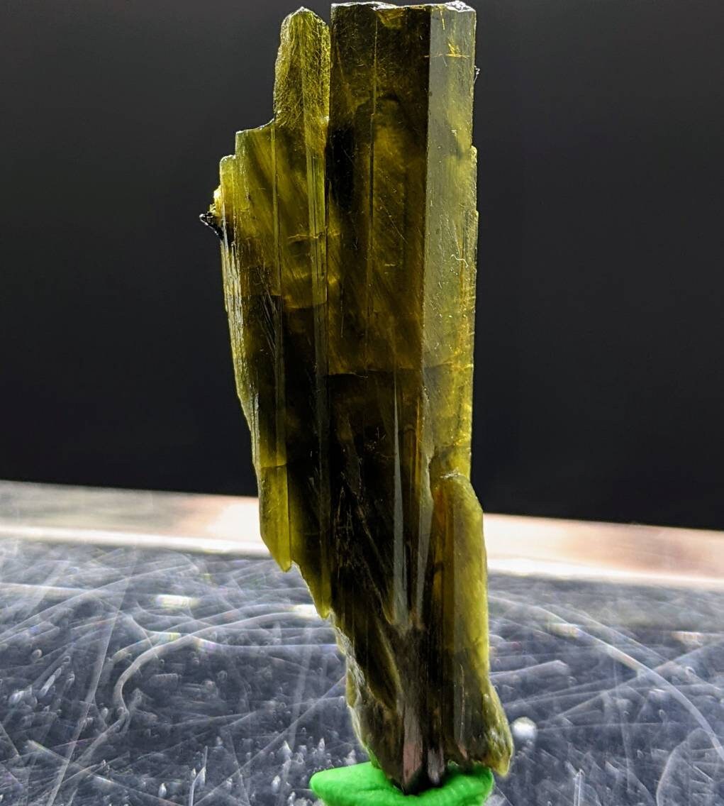 ARSAA GEMS AND MINERALSNatural aesthetic 9.7 grams Beautiful vertical green epidote crystal from KP Pakistan - Premium  from ARSAA GEMS AND MINERALS - Just $25.00! Shop now at ARSAA GEMS AND MINERALS