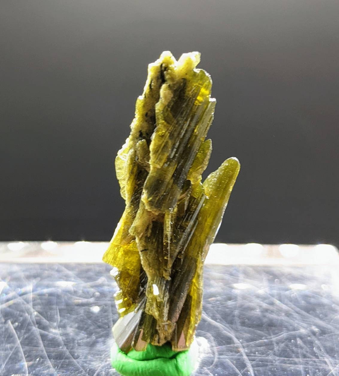 ARSAA GEMS AND MINERALSNatural aesthetic 8.2 grams Beautiful vertical green epidote crystal from KP Pakistan - Premium  from ARSAA GEMS AND MINERALS - Just $20.00! Shop now at ARSAA GEMS AND MINERALS