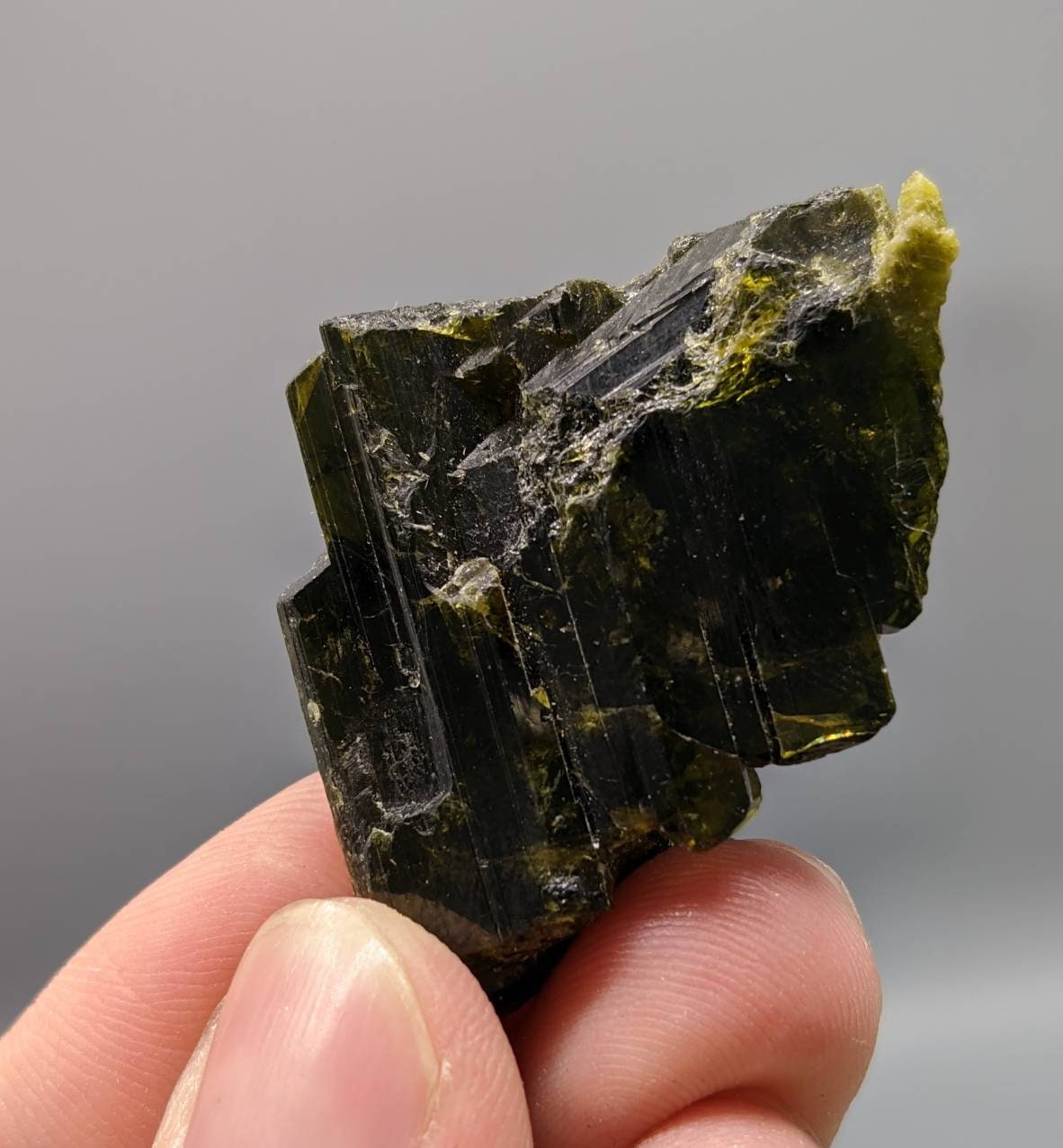 ARSAA GEMS AND MINERALSNatural aesthetic 15.8 gram Beautiful green epidote crystal from KP Pakistan - Premium  from ARSAA GEMS AND MINERALS - Just $25.00! Shop now at ARSAA GEMS AND MINERALS