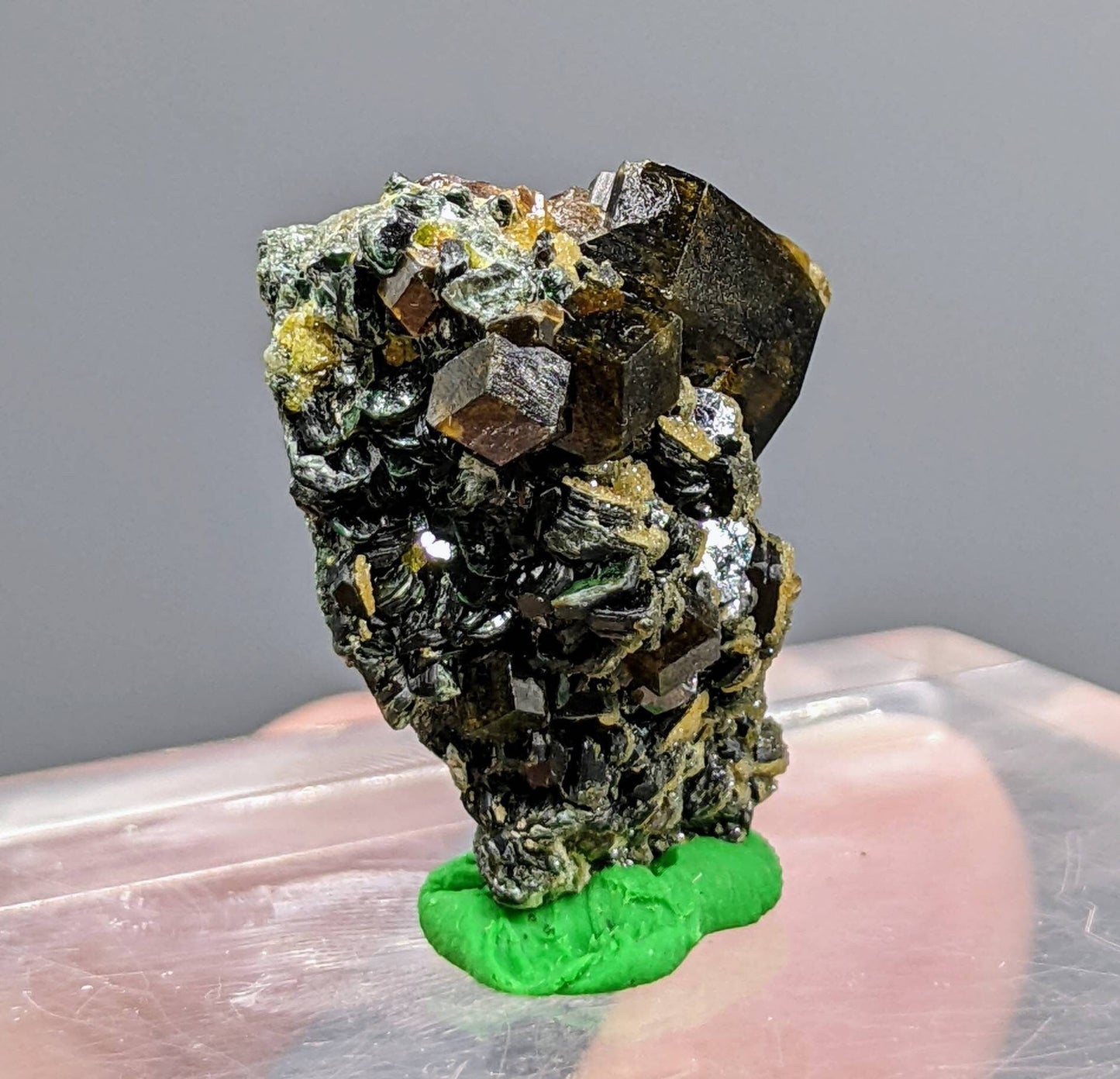 ARSAA GEMS AND MINERALSGarnet on matrix with green epidote and clinochlore from Afghanistan, 8.4 grams - Premium  from ARSAA GEMS AND MINERALS - Just $30.00! Shop now at ARSAA GEMS AND MINERALS