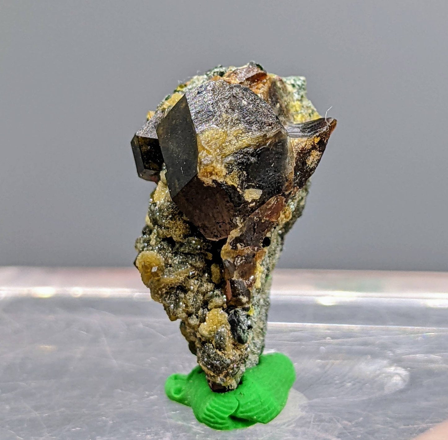 ARSAA GEMS AND MINERALSGarnet on matrix with green epidote and clinochlore from Afghanistan, 8.4 grams - Premium  from ARSAA GEMS AND MINERALS - Just $30.00! Shop now at ARSAA GEMS AND MINERALS