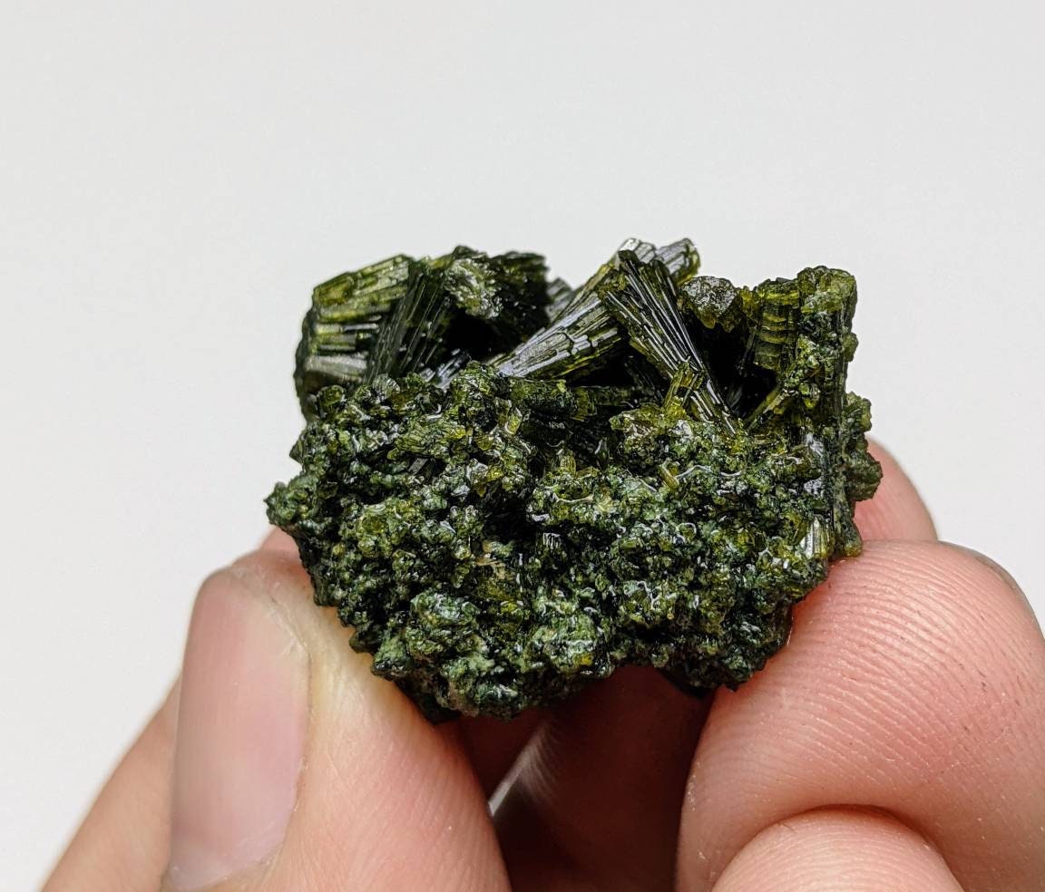 ARSAA GEMS AND MINERALSNatural green spray epidote cluster from Balochistan Pakistan, weight 11.3 grams - Premium  from ARSAA GEMS AND MINERALS - Just $20.00! Shop now at ARSAA GEMS AND MINERALS