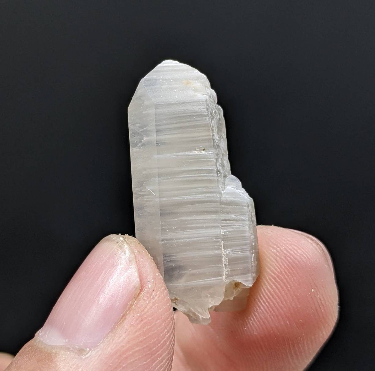 ARSAA GEMS AND MINERALSGrey color small thumbnail size natural amphibole quartz crystal from Baluchistan Pakistan, 4.6 grams - Premium  from ARSAA GEMS AND MINERALS - Just $15.00! Shop now at ARSAA GEMS AND MINERALS