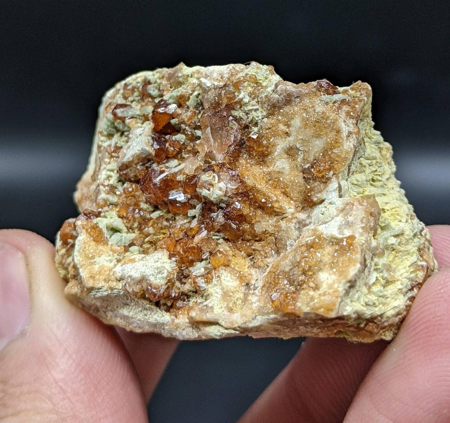 ARSAA GEMS AND MINERALSNatural fine quality beautiful 41 grams hessonite garnet on matrix with diopside crystals specimen - Premium  from ARSAA GEMS AND MINERALS - Just $40.00! Shop now at ARSAA GEMS AND MINERALS