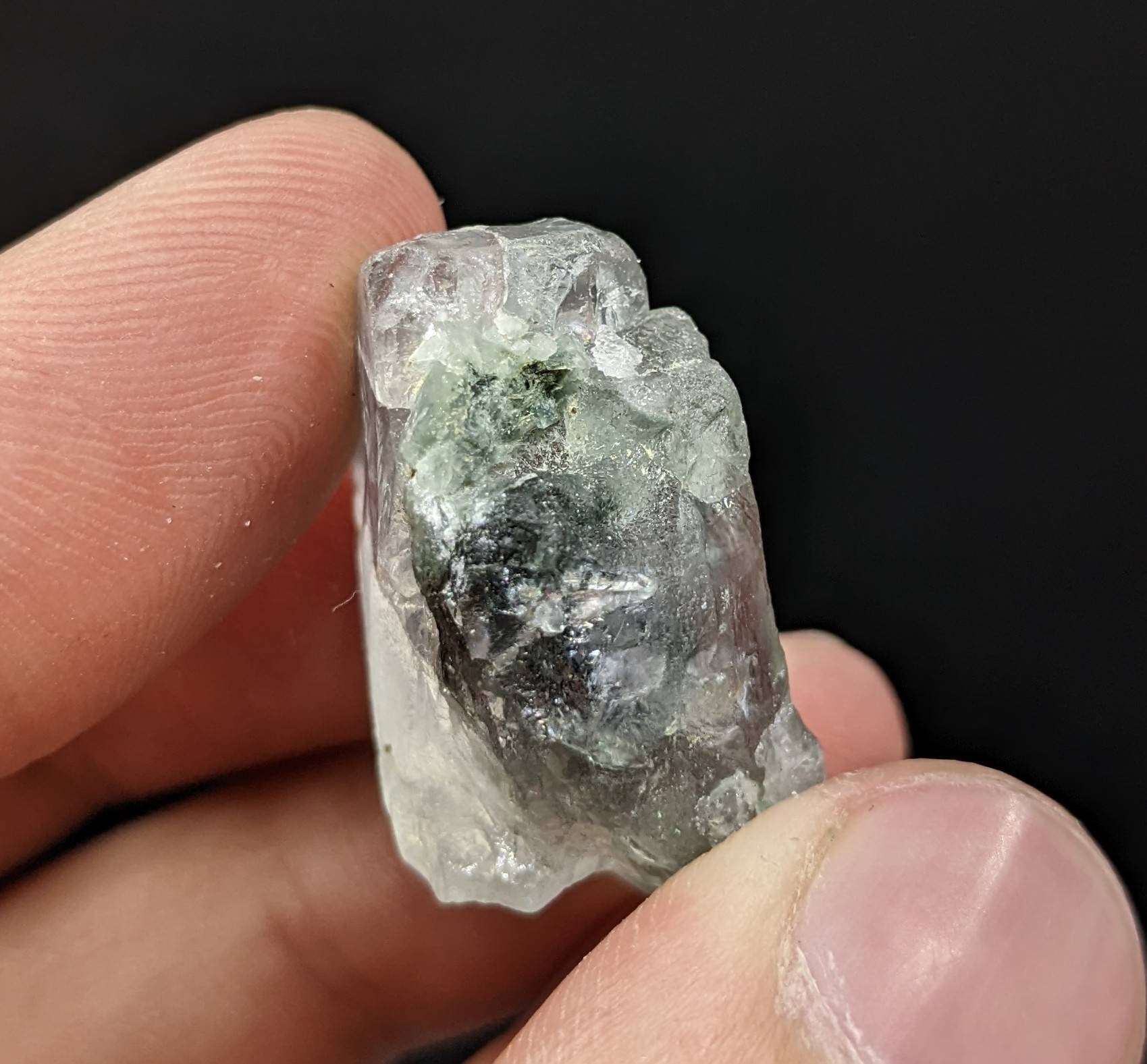 ARSAA GEMS AND MINERALSGreen Apatite with basolite inclusion transparent  crystal from Mohmand Agency KPK Pakistan, weight 14.1 grams - Premium  from ARSAA GEMS AND MINERALS - Just $35.00! Shop now at ARSAA GEMS AND MINERALS