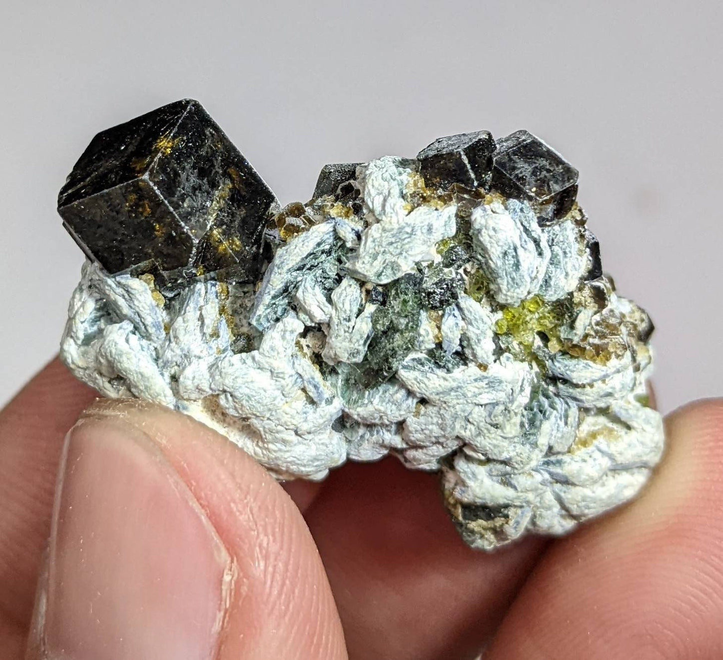 ARSAA GEMS AND MINERALSAndradite garnet crystal on matrix on albite with green epidote from Pakistan, 11.9 grams - Premium  from ARSAA GEMS AND MINERALS - Just $35.00! Shop now at ARSAA GEMS AND MINERALS