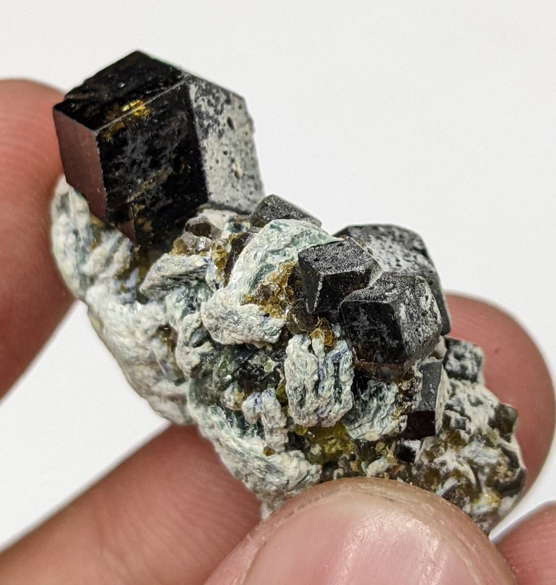 ARSAA GEMS AND MINERALSAndradite garnet crystal on matrix on albite with green epidote from Pakistan, 11.9 grams - Premium  from ARSAA GEMS AND MINERALS - Just $35.00! Shop now at ARSAA GEMS AND MINERALS