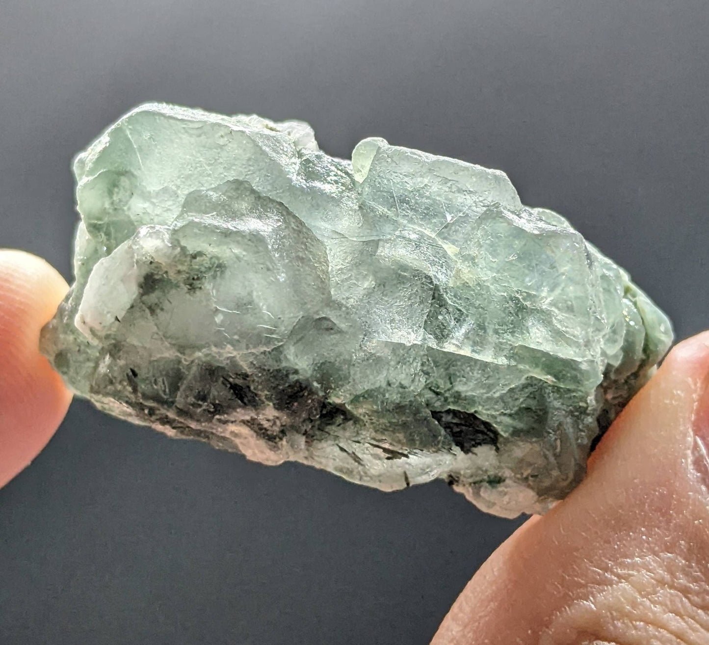 ARSAA GEMS AND MINERALSGreen Apatite with basolite inclusion transparent  crystal from Mohmand Agency KPK Pakistan, weight 22.9 grams - Premium  from ARSAA GEMS AND MINERALS - Just $40.00! Shop now at ARSAA GEMS AND MINERALS