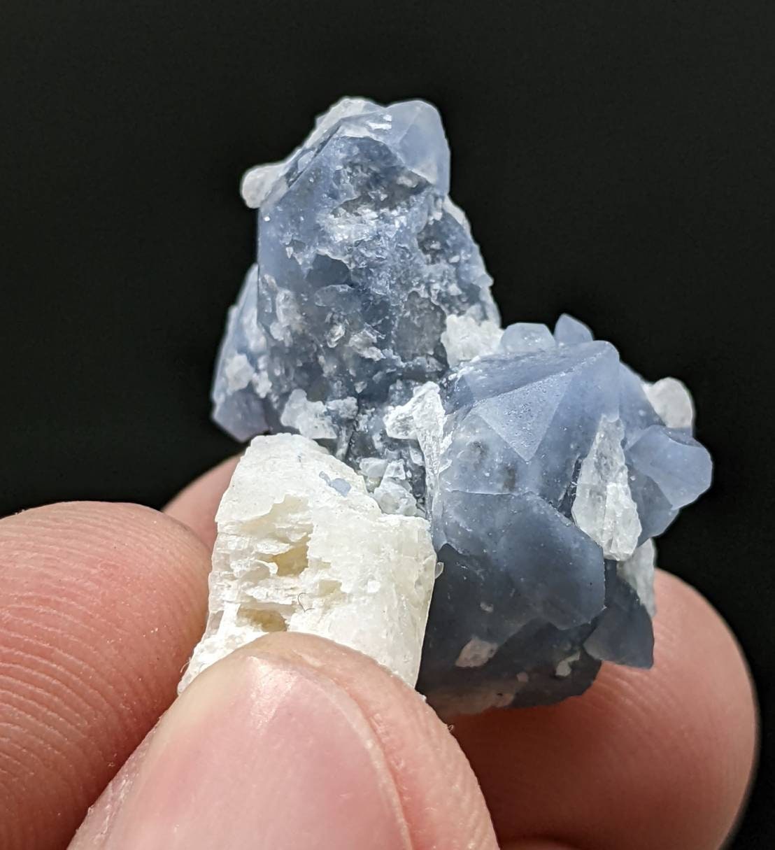 ARSAA GEMS AND MINERALSNatural rare indicolite blue quartz crystal with calcite from Afghanistan, 7.9 grams - Premium  from ARSAA GEMS AND MINERALS - Just $40.00! Shop now at ARSAA GEMS AND MINERALS