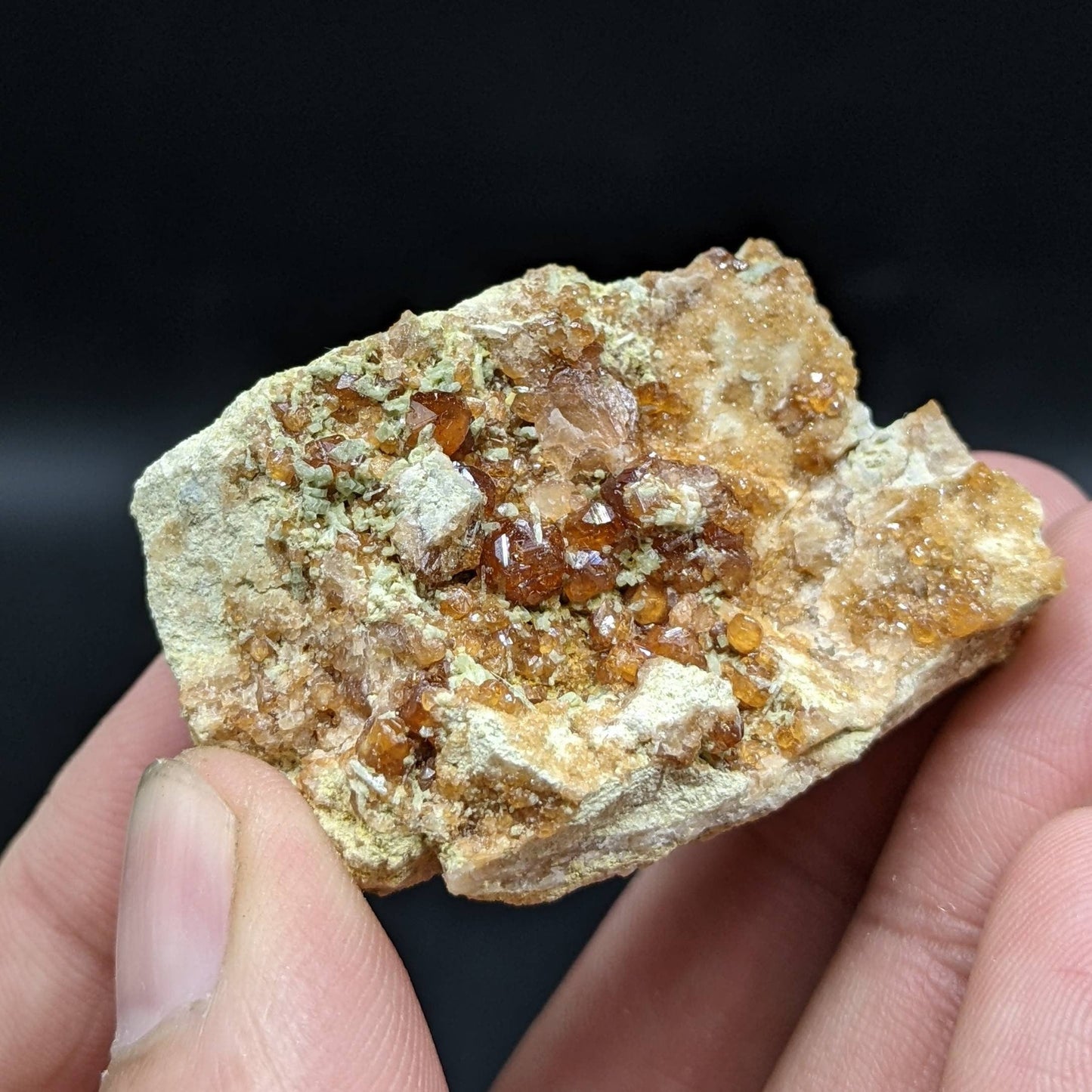 ARSAA GEMS AND MINERALSNatural fine quality beautiful 41 grams hessonite garnet on matrix with diopside crystals specimen - Premium  from ARSAA GEMS AND MINERALS - Just $40.00! Shop now at ARSAA GEMS AND MINERALS