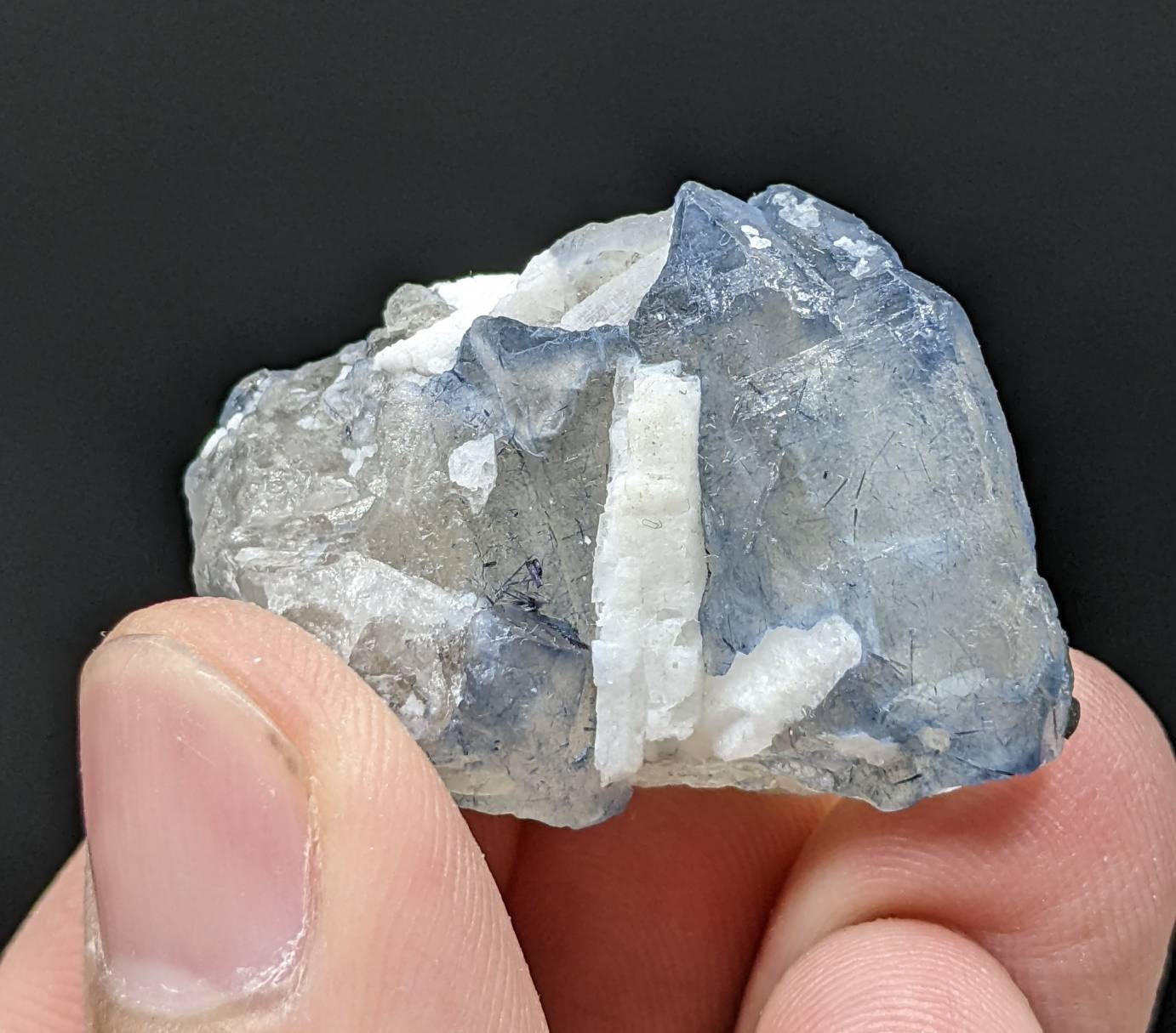 ARSAA GEMS AND MINERALSNatural rare indicolite blue quartz crystal with black tourmaline inclusion from Afghanistan, 16.1 grams - Premium  from ARSAA GEMS AND MINERALS - Just $35.00! Shop now at ARSAA GEMS AND MINERALS