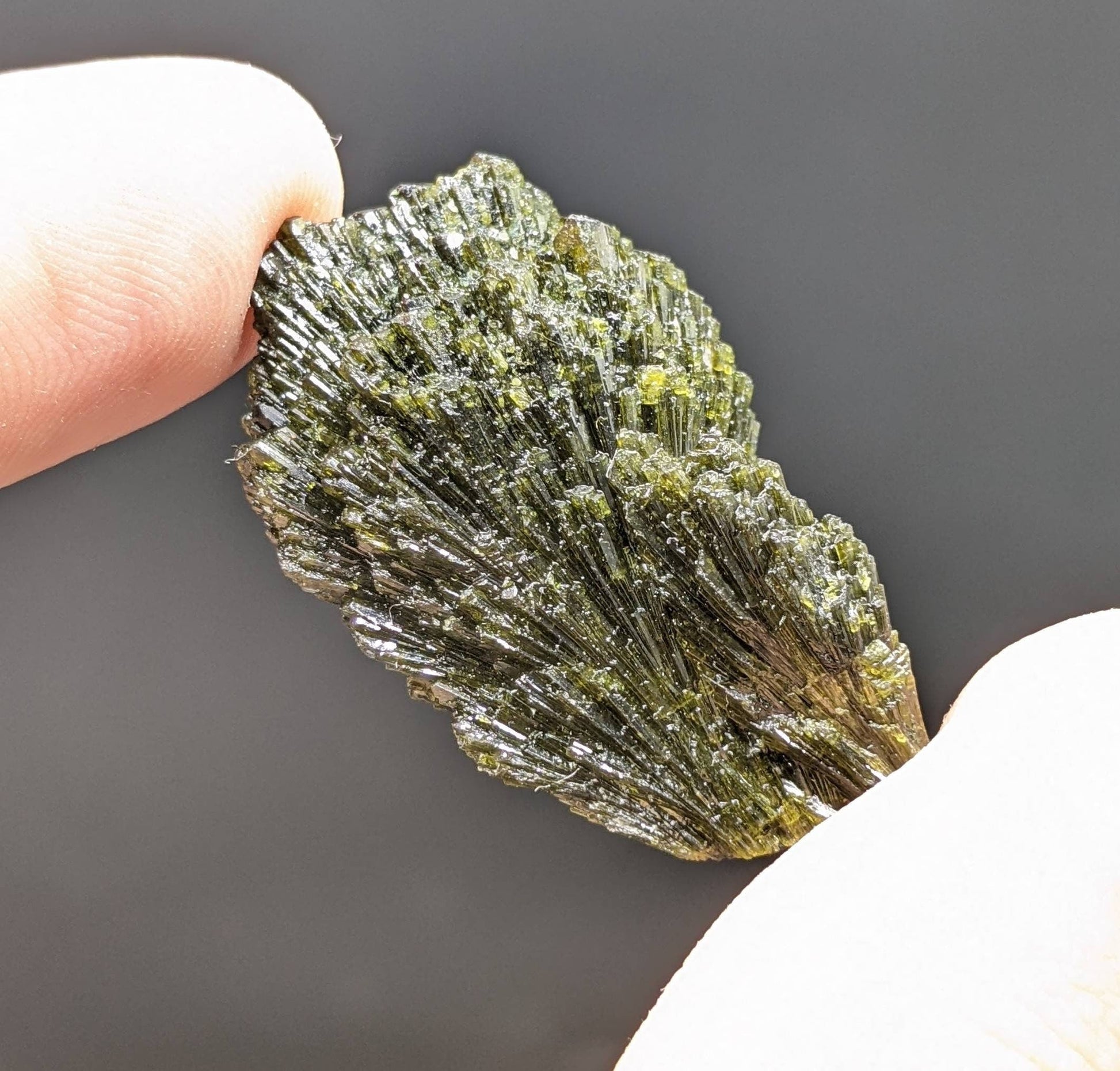 ARSAA GEMS AND MINERALSNatural green spray epidote crystal from Balochistan Pakistan, weight 13.3 grams - Premium  from ARSAA GEMS AND MINERALS - Just $25.00! Shop now at ARSAA GEMS AND MINERALS