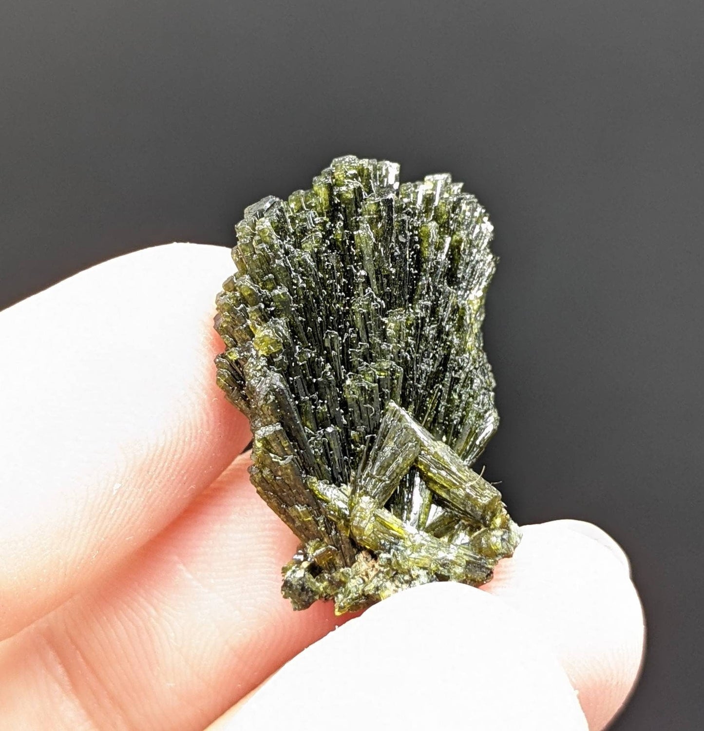 ARSAA GEMS AND MINERALSNatural green spray epidote crystal from Balochistan Pakistan, weight 5.7 grams - Premium  from ARSAA GEMS AND MINERALS - Just $20.00! Shop now at ARSAA GEMS AND MINERALS