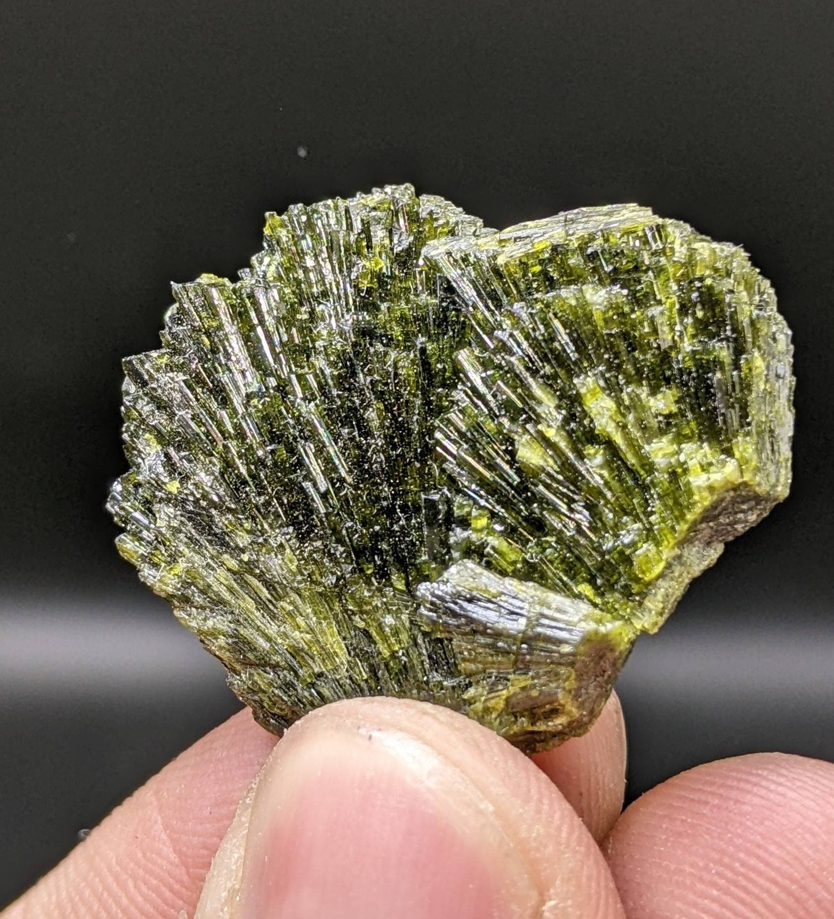 ARSAA GEMS AND MINERALSGrreen spray epidote crystal from Balochistan Pakistan, weight 8.8 grams - Premium  from ARSAA GEMS AND MINERALS - Just $25.00! Shop now at ARSAA GEMS AND MINERALS