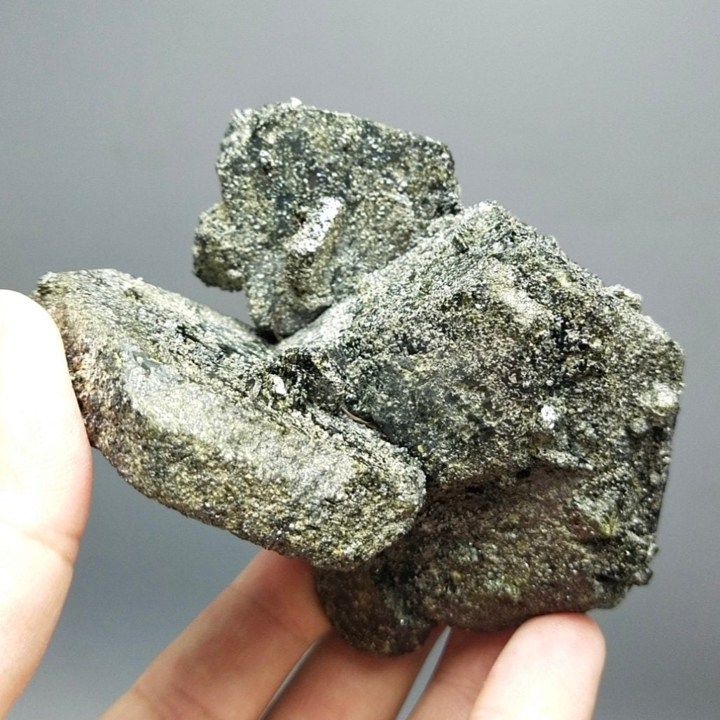 ARSAA GEMS AND MINERALSPseudooctahedral epidote cluster with magnetite and titanite spray on it from Kharan Baluchistan Pakistan, 364 grams - Premium  from ARSAA GEMS AND MINERALS - Just $150.00! Shop now at ARSAA GEMS AND MINERALS