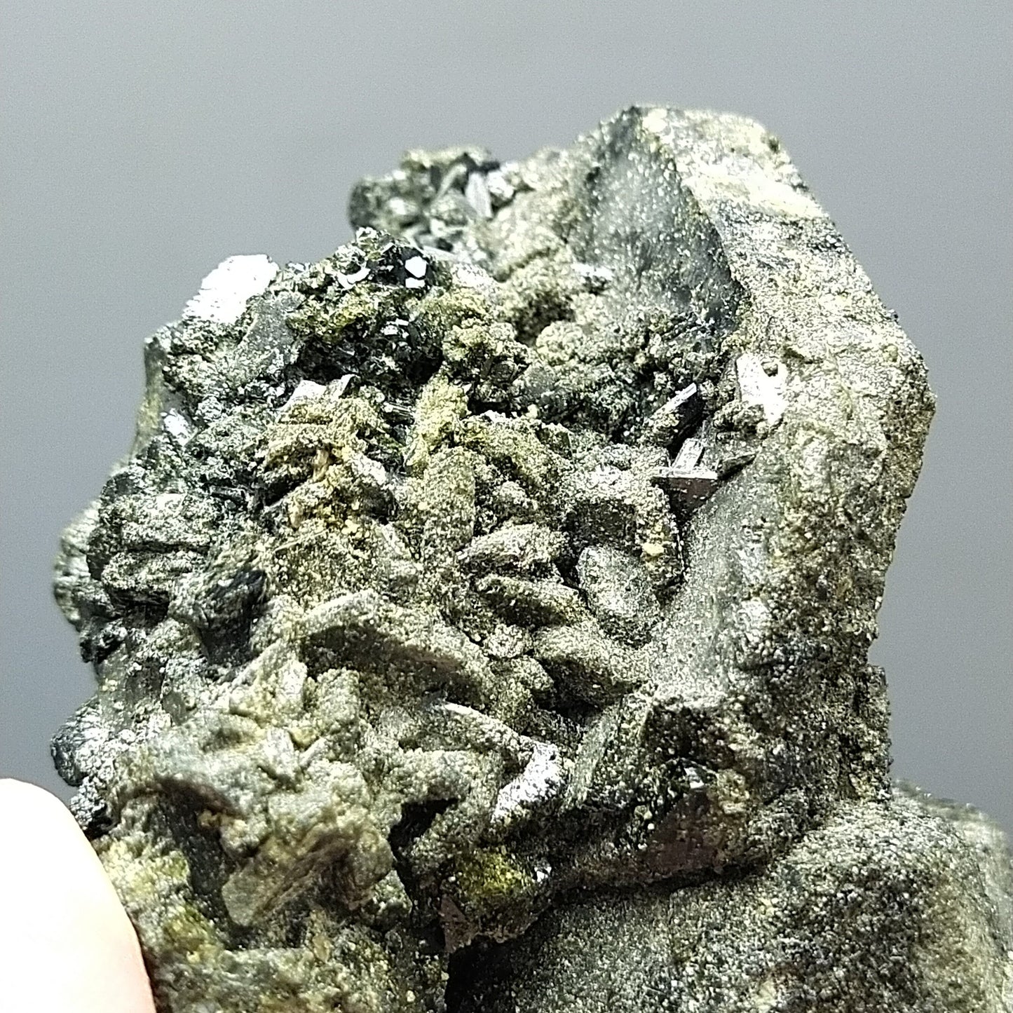 ARSAA GEMS AND MINERALSPseudooctahedral epidote cluster with magnetite and titanite spray on it from Kharan Baluchistan Pakistan, 477 grams - Premium  from ARSAA GEMS AND MINERALS - Just $150.00! Shop now at ARSAA GEMS AND MINERALS