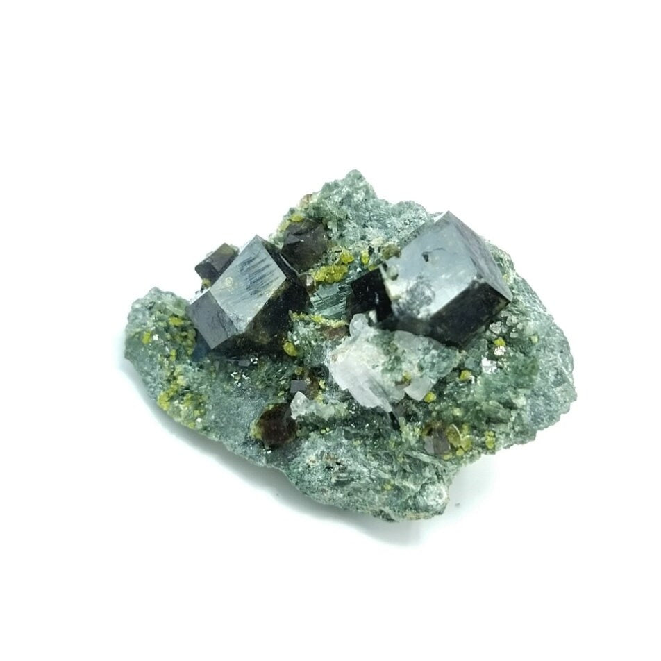 ARSAA GEMS AND MINERALSAndradite garnet crystal on matrix on albite with green epidote from Pakistan, 13 grams - Premium  from ARSAA GEMS AND MINERALS - Just $50.00! Shop now at ARSAA GEMS AND MINERALS