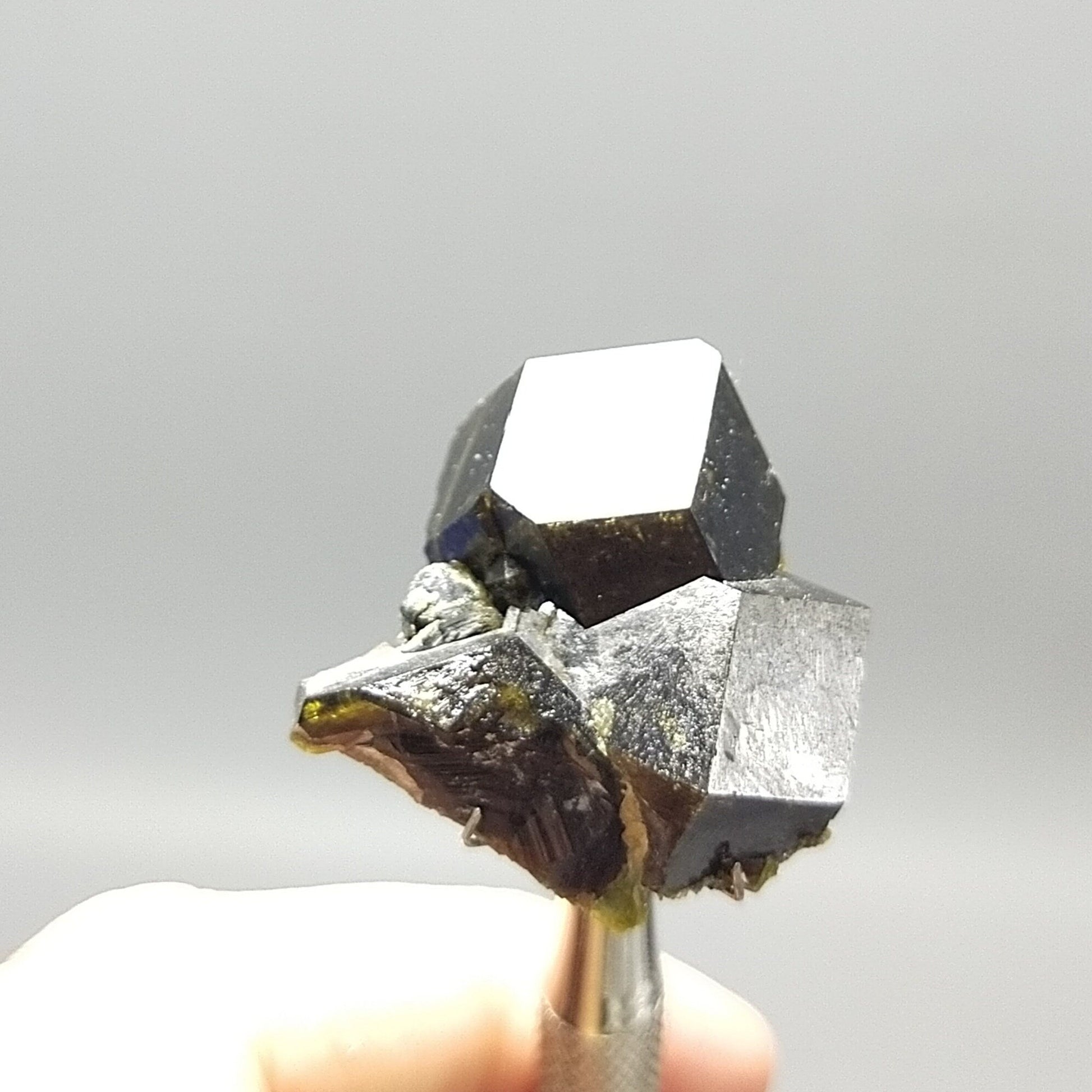 ARSAA GEMS AND MINERALSPerfectly cubic Andradite garnet crystal on matrix on albite with green epidote from Pakistan, 15.8 grams - Premium  from ARSAA GEMS AND MINERALS - Just $60.00! Shop now at ARSAA GEMS AND MINERALS