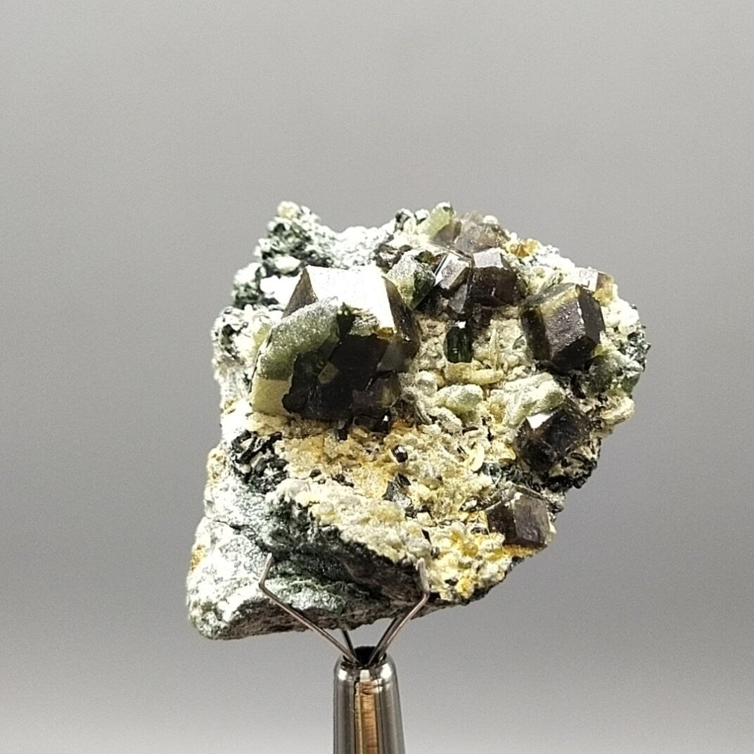 ARSAA GEMS AND MINERALSAndradite garnet crystal on matrix on albite with green epidote from Pakistan, 16.8 grams - Premium  from ARSAA GEMS AND MINERALS - Just $50.00! Shop now at ARSAA GEMS AND MINERALS