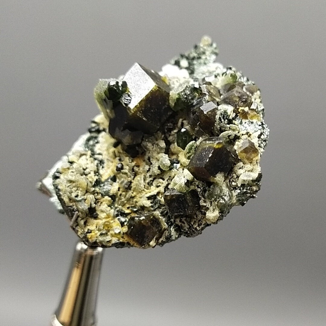 ARSAA GEMS AND MINERALSAndradite garnet crystal on matrix on albite with green epidote from Pakistan, 16.8 grams - Premium  from ARSAA GEMS AND MINERALS - Just $50.00! Shop now at ARSAA GEMS AND MINERALS