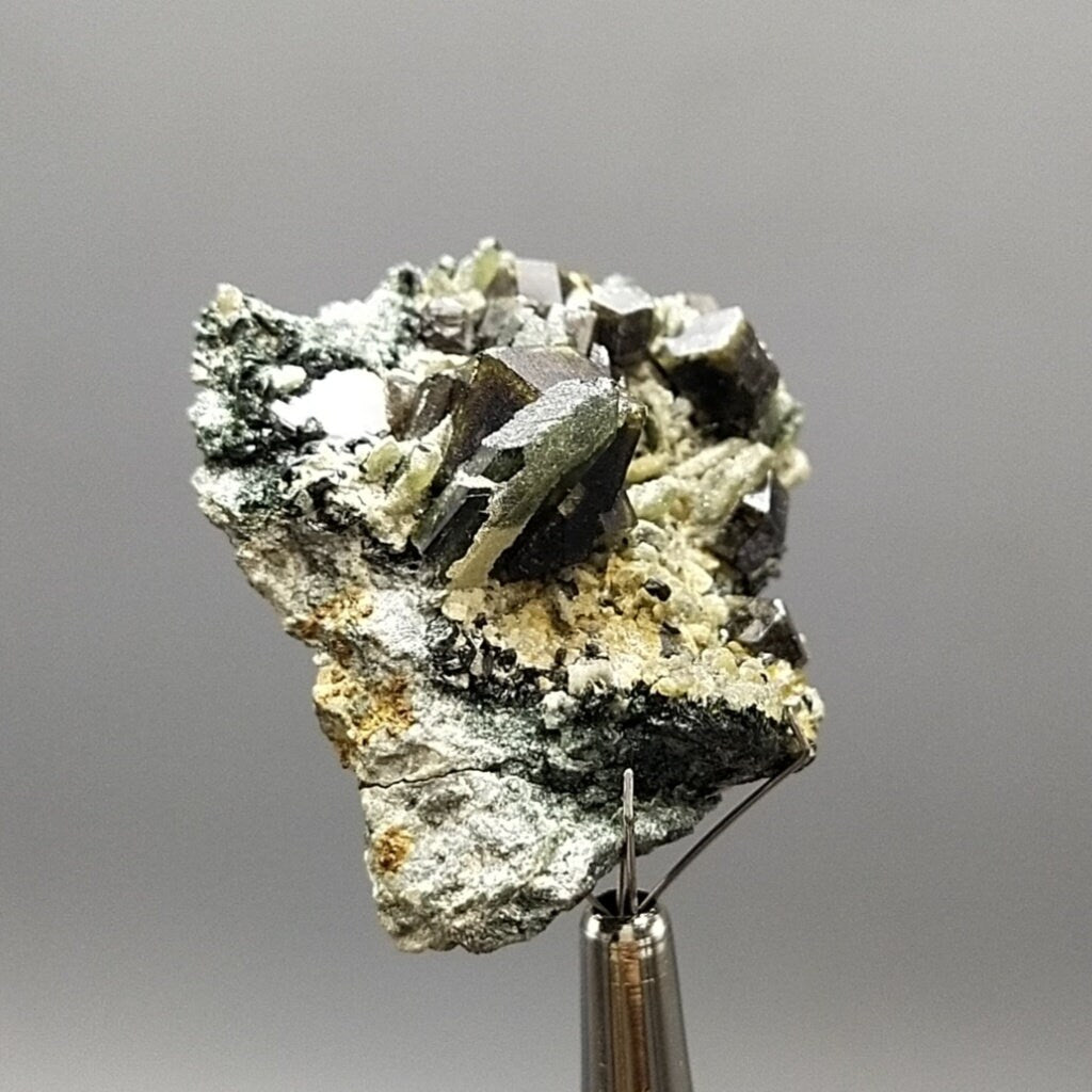 ARSAA GEMS AND MINERALSAndradite garnet crystal on matrix on albite with green epidote from Pakistan, 16.8 grams - Premium  from ARSAA GEMS AND MINERALS - Just $50.00! Shop now at ARSAA GEMS AND MINERALS