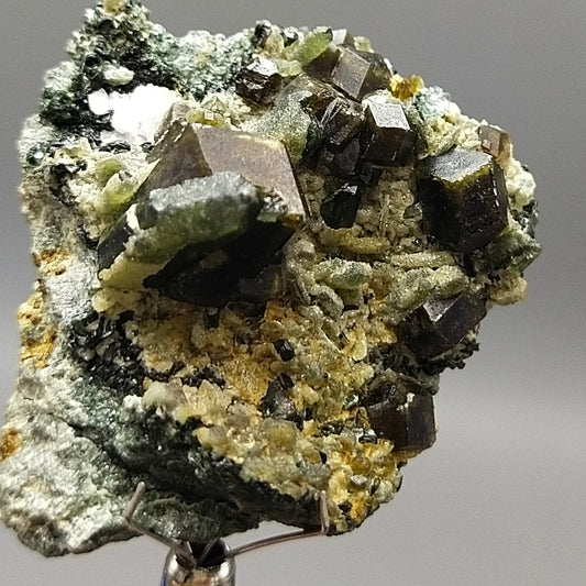 ARSAA GEMS AND MINERALSAndradite garnet crystal on matrix on albite with green epidote from Pakistan, 16.8 grams - Premium  from ARSAA GEMS AND MINERALS - Just $50.00! Shop now at ARSAA GEMS AND MINERALS